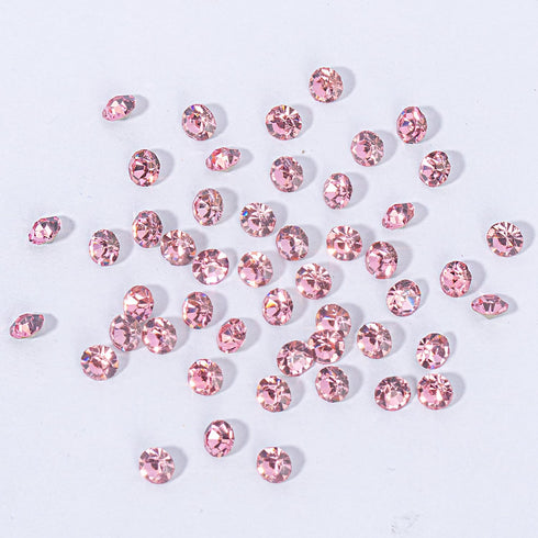 1 Box 12Grids Nail Art Rhinestones, 1660Pcs Light Pink Gems with Storage Organizer Box for Nail Art Craft