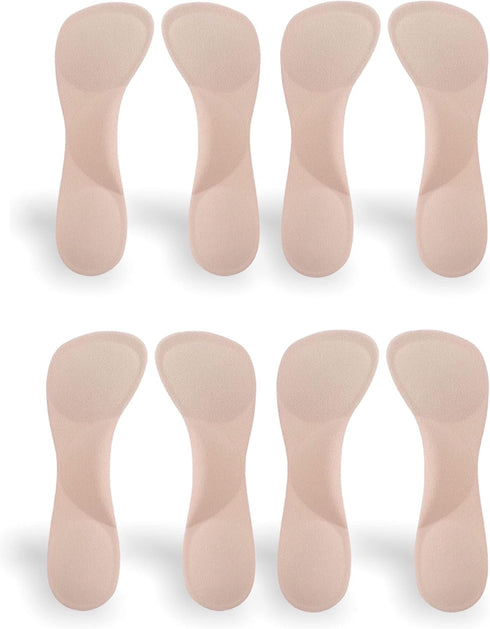 CB 4-Pairs Silicone Gel Invisible Slim Inserts, Arch Support Insoles for Women High Heel Shoes 5-7, Nude
