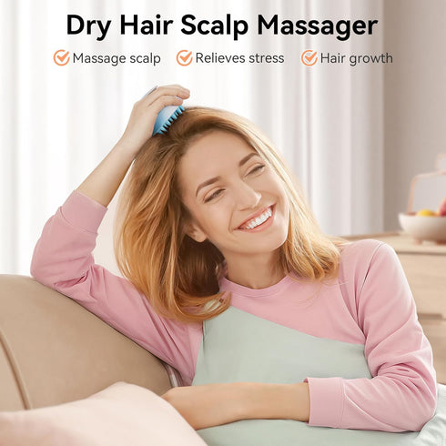 HEETA Scalp Massager Hair Growth, Scalp Scrubber Exfoliator with Soft Silicone Bristles for Dandruff Removal, Shampoo Brush for Wet Dry Hair Scalp Care, Gradient Blue