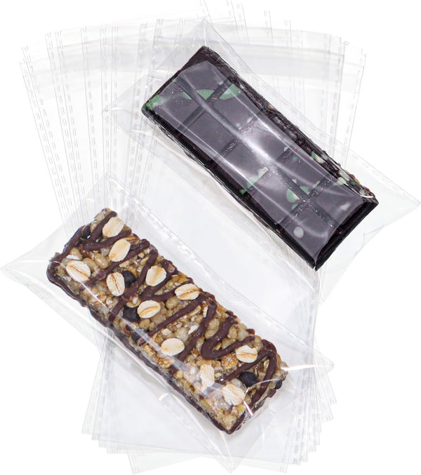 ROSPAKTEK 50Pack 3x6Inches Granola Bar Bags Cakesicle Packaging Bags Rice KrispiesTtreats Individually Wrapped