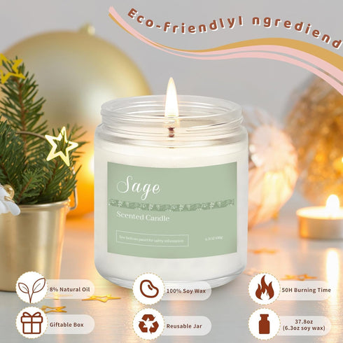 6 Pack Scented Candles for Home - Aromatherapy Gifts Set for Women, Lavender Candle, 37.8 oz