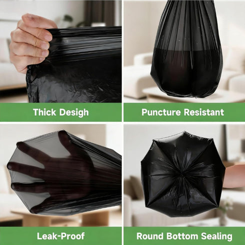 heihaily 2.6 5 100 Count Biodegradable Gallon Garbage Bags - Unscented Rolls Bulk Waste Basket Liners Rip Resistant