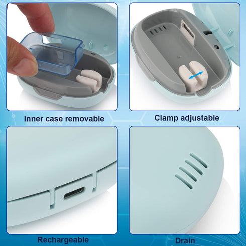 NewWay Mini Toothbrush Cover Rechargeable Travel Toothbrush Case with Holder for Houshold and Traving or Business Trip