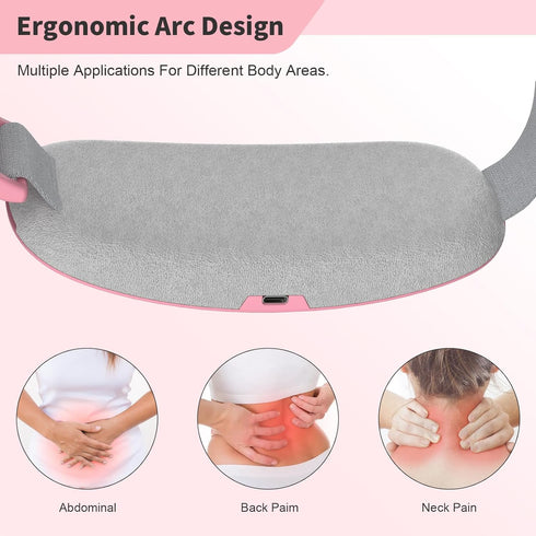 Portable Cordless Heating Pad with 3 Heat Levels & 3 Massage Modes, Fast Heating Heat Pad for Back or Belly Relief
