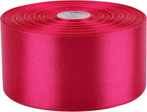 2 Inch Satin Ribbon, 50 Yards Solid Fabric Roll for Gift Wrapping, Weddings, Flower Bouquets, Invitations, Party