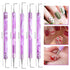 TOROKOM 19 Pcs Nail Art Brushes Set, Acrylic Nail Brush Set for Nail Art Painting and Dust Removal Tools (Purple)