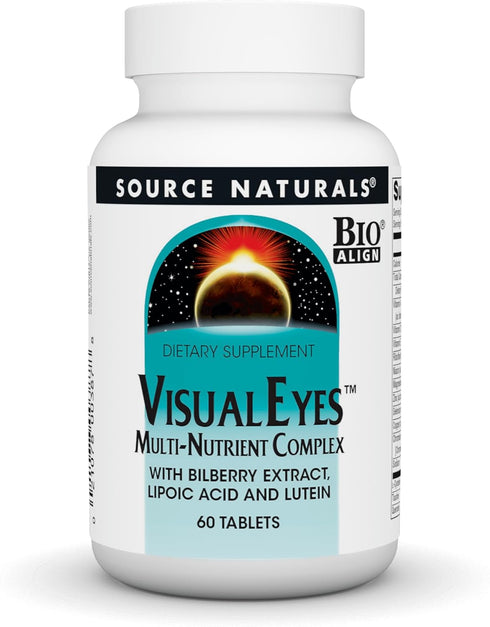 Source Naturals Visual Eyes Dietary Supplement - Multi-Nutrient Complex with Bilberry Extract, Lipoic Acid, Lutein - 60