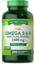 Nature's Truth Triple Omega 3-6-9, 200 Softgels - Fish, Flax, Borage Oils Supplement