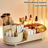 Rotating Makeup Organizer for Vanity, Large Spinning Cosmetic Storage with Brush Holder and Display Case