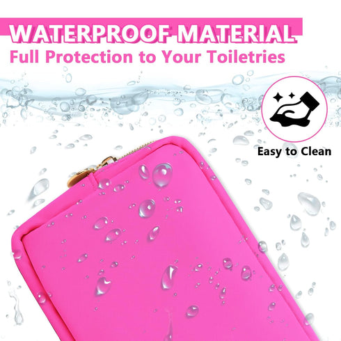 Waterproof Small Makeup Bag Pouch for Purse, Nylon Travel Toiletry Storage Bag, Cute Preppy Cosmetic Bag for Women,
