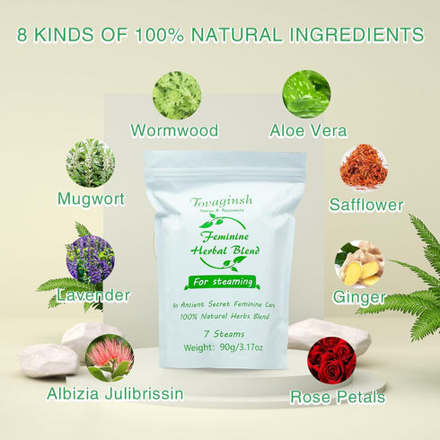 Yoni Herbs for Women Cleansing, 100% Natural V Steaming Herbs, 7 Filter Bags, 3.17oz