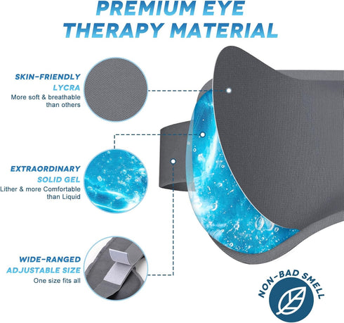 2Pack Gel Cooling Eye Mask, Reusable Cold Eye Masks for Sleep, Hot & Cold Therapy Compress for Puffiness, Dark Circles