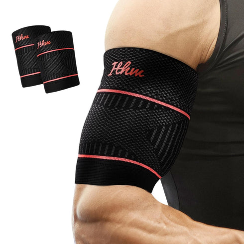 Bicep Tendonitis Brace for Pain Relief, Sleeve for Muscle Strains Recovery, Upper Arm Brace for Rehab (X-Large, 1Pair)