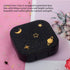 Contact Lens Case, Cute Stars Moon Holder Kit with Remover Tool, Tweezers, Mirror & Solution Bottle (Black)