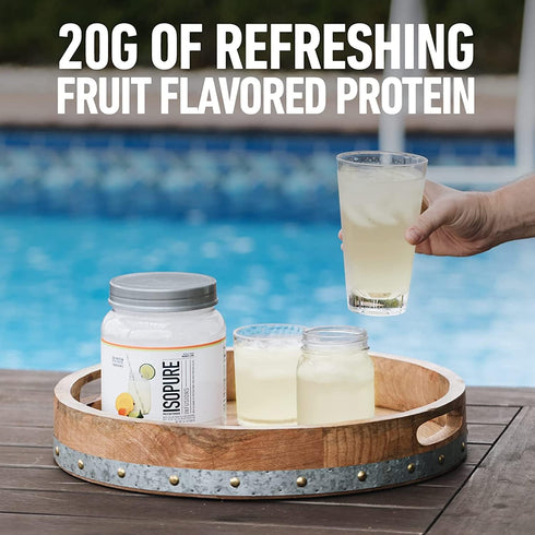 Isopure Clear Whey Isolate Protein Powder, Post Workout Recovery Drink Mix, Gluten Free, Zero Added Sugar, Infusions -