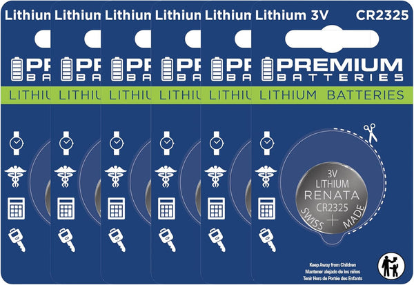 Premium Batteries Premium Renata CR2325 Lithium 3V Coin Cell - Swiss Engineered High Capacity