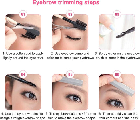 Sonew 3Pcs Portable Eyebrow Trimmer Kit - Foldable Hair Remover, Stainless Steel Blade, Brow Shaper