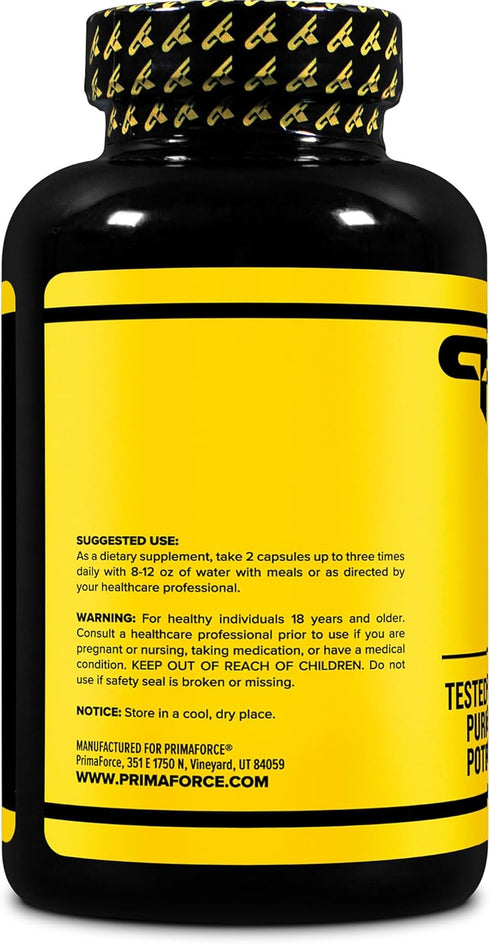 PrimaForce Yohimbine HCl 2.5mg, 270 Capsules - Premium Performance Boosting Supplement, Non-GMO, Gluten Free