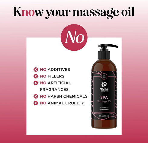 Calming Massage Oil for Home Spa, Full Body Massage Oil for Sore Muscles, Sweet Almond & Lavender Oil