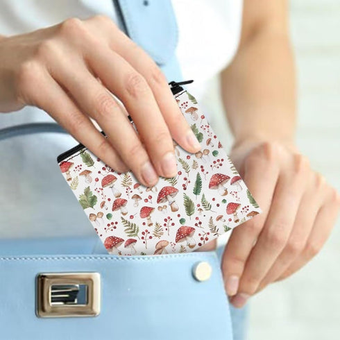 SUITOSELFY Mushroom Period Bag Pouch Cute Sanitary Napkin Storage Bag for Women Girls Portable Tampon Holder Menstrual