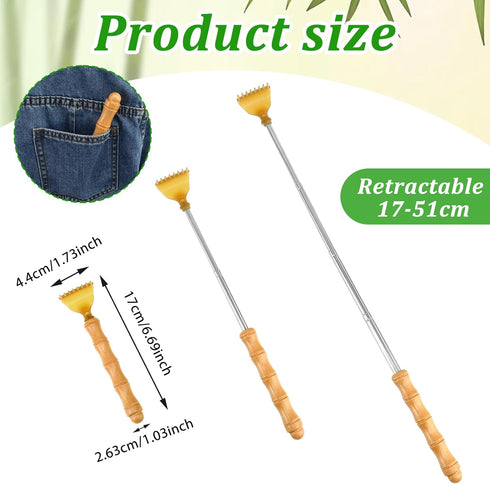 Ptwola Back Scratcher Classic Portable Extendable Bamboo Back Scratcher for Men Women Telescoping Body scratchers