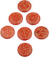 Rockcloud Healing Crystal 7pcs Engraved Magic Circle Round Palm Stones, Spiritual Powers, Red Jasper