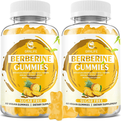 Berberine Gummies with Ceylon Cinnamon 1500mg High Potency Supplement for Immune and Metabolism Support