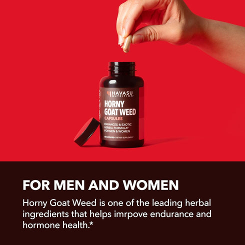 Horny Goat Weed for Men and Women, Extra Strength Performance Support, 2 Months Supply Herbal Supplement