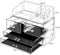 ZHIAI Clear Stackable Storage Drawers, 1 Top 4 Drawers, Bathroom Counter Organizer for Home, Kitchen Cabinets