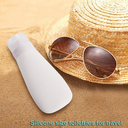 Silicone Travel Bottles, Leak Proof Refillable Toiletries Containers for Travel Size Shampoo, Lotion, Soap (2oz