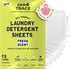Zero Trace All Natural Laundry Detergent Sheets, Eco Friendly, Fresh Scent, 72 Loads, 36 Sheets