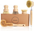 Bamboo Dish Brush Set - 5 Packs Natural Wooden Kitchen Brush, 4
