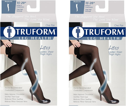 Truform Lites Thigh High, Large, Beige, Pack of 2