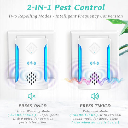 6 Packs Ultrasonic Pest & Insect Repeller, Indoor Ultrasonic Repellent for Mosquitoes, Roaches, Flies, Electronic Pest