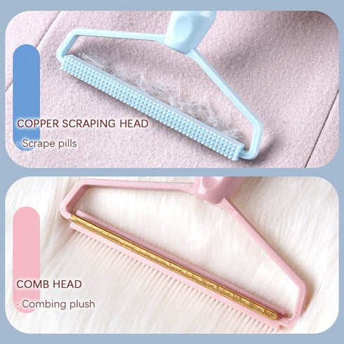 Portable Fabric Shaver, Pet Hair Remover Tool, Manual Lint Remover for Clothing, Carpet, Furniture, Pink 1pcs