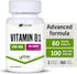 Vitamin B1 100mg | 60 Capsules | Thiamine Supplement | Supports Overall Health | Non-GMO, Gluten Free