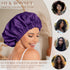Satin Bonnet Silk Hair Bonnet for Sleeping, Slouchy Beanie Hat for Women's Natural & Curly Hair (Purple)