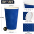 JollyPack 120 Pack 16 oz Paper Coffee Cups, Blue Disposable Beverage Cups with Insulated Ripple Wall for Coffee, Tea
