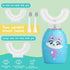 Rumengling 4 2-12 Kids Toothbrush Electric, U Shaped Ultrasonic Automatic Toothbrush with Brush Heads, Two Cleaning