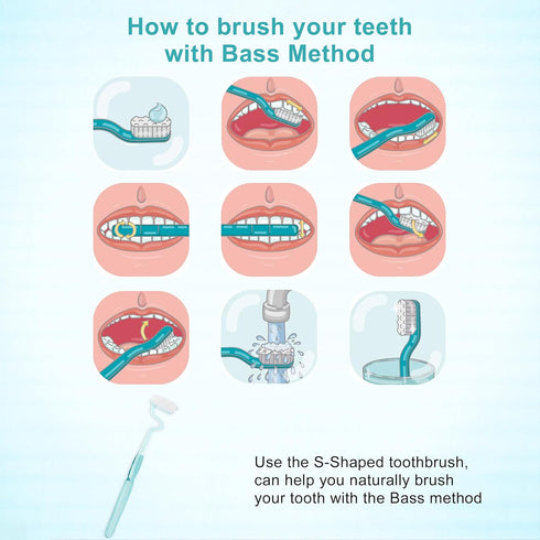 Soft S-Shaped Manual Toothbrush for Adults - Nano Floss Bristles Vertical Tooth Brush (1 Green)