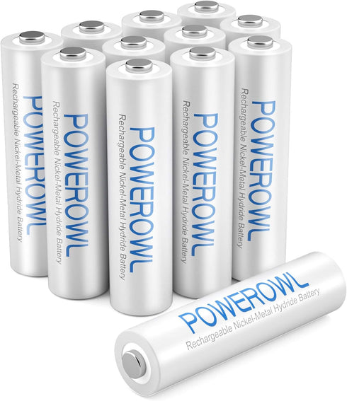 POWEROWL AAA Rechargeable Batteries 1000mAh 1.2V NiMH Low Self Discharge (12 Pack)