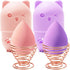 Makeup Sponge Holder + Travel Case, Beauty Blender Drying Stand & Storage Containers (Pink & Purple)