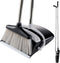 Broom and Dustpan Set, Lightweight Upright Lobby Broom and Dust Pan Combo for Home Kitchen Office (Gray and Black)