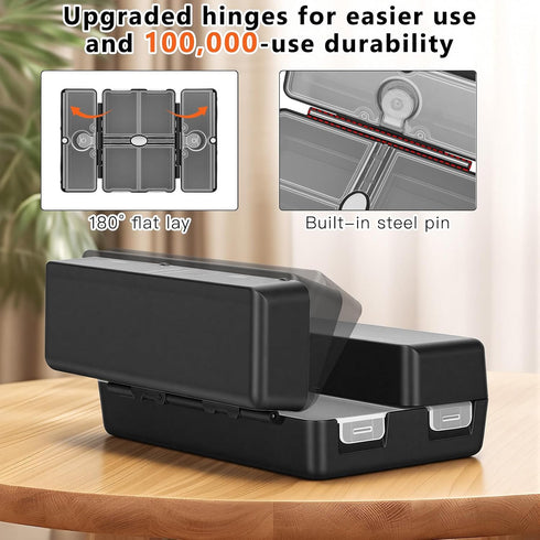 Lables,6 FYY Travel Pill Organizer with Blank Compartments Magnetic Pill Organizer Pill Box for Purse Pocket to Hold