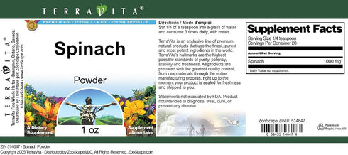 Terravita (1 oz, 514647) 3 Pack Spinach Powder ZIN: