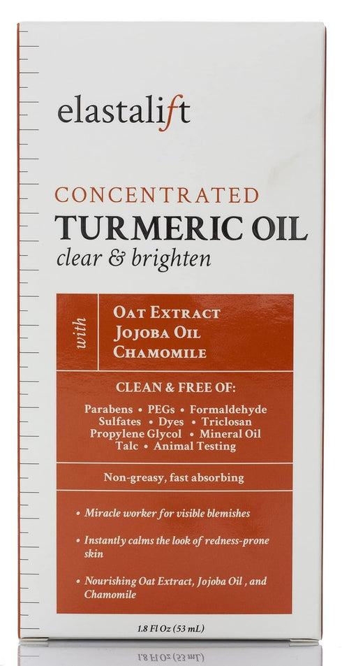 Elastalift Turmeric Oil Facial Serum for Face, Antioxidant Moisturizer with Rose Extract & Jojoba Oil for Dry Skin (1.8