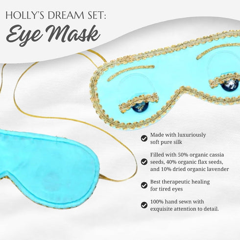 Utopiat Audrey Hepburn Style Silk Sleep Mask & Ear Plugs Set for Women | Cute Eye Mask Sleeping Beauty