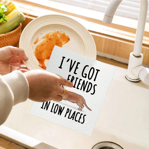 LARTSFRO 4 Pack Dachshund Dog Cute Swedish Dishcloths for Kitchen, Cute Dog Gifts Swedish Dish Cloths Towels