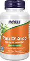 NOW Supplements Pau D'Arco 500 mg - Herbal Support - 100 Veg Capsules