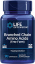Life Extension Branched Chain Amino Acids - BCAA Supplement - Essential Nutrition L-Leucine, L-Isoleucine, L-Valine for Muscle Recovery Support after Workout - Gluten & GMO Free - 90 Capsules
